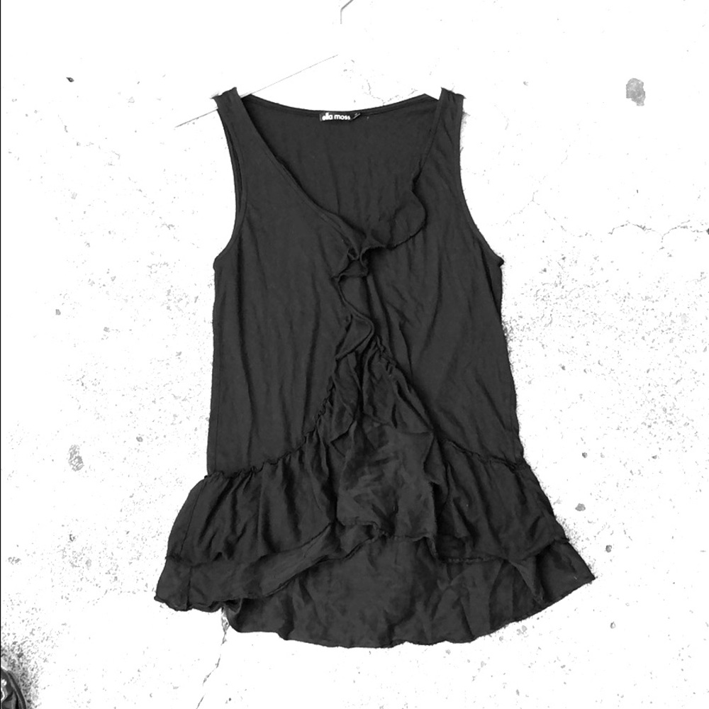 Ella Moss Ruffled below hips  Top Black M